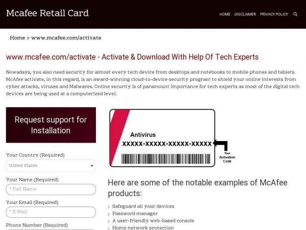 mcafeemavretailcard.net